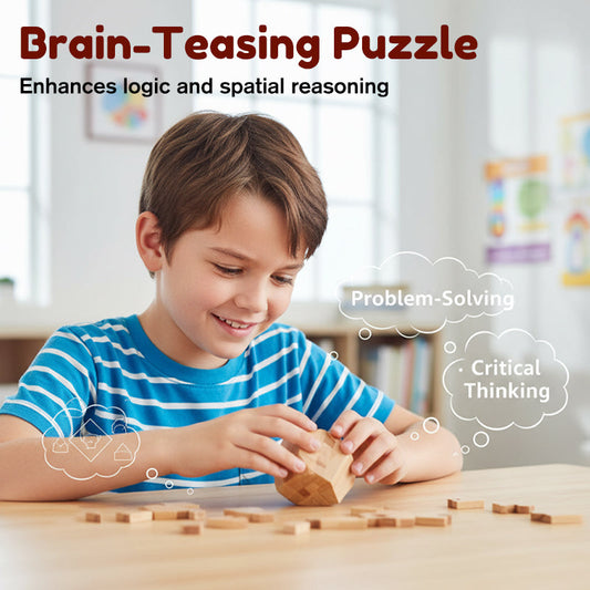 🔥70% OFF!✨Luban Lock Wooden Puzzle - Stimulates Spatial Intelligence, Natural Wood Design, Educational Family Game 🧩🤲
